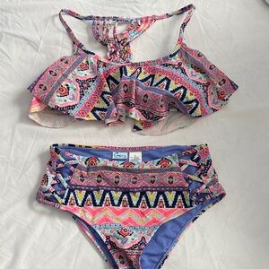 California Waves Blue and Pink Bikini Set